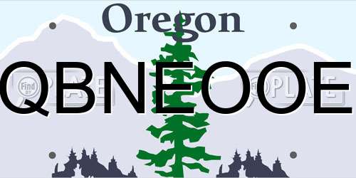 QBNEOOE Oregon License Plate