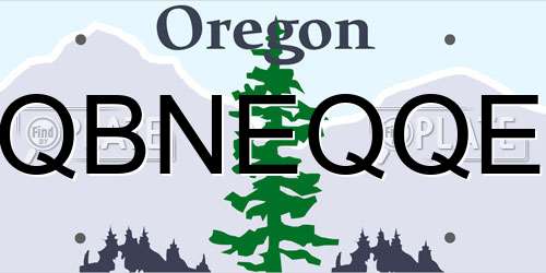 QBNEQQE Oregon License Plate