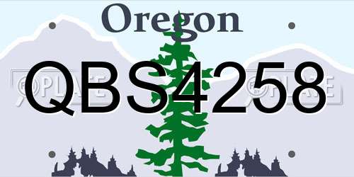QBS4258 Oregon License Plate