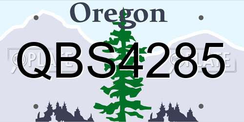 QBS4285 Oregon License Plate