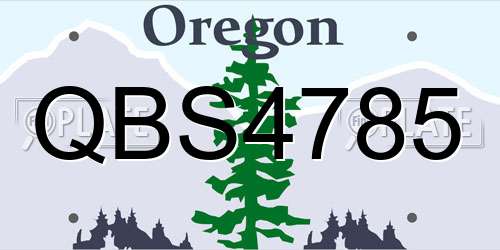 QBS4785 Oregon License Plate