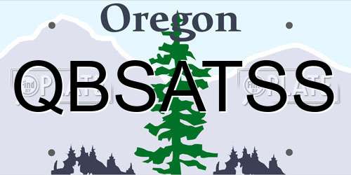 QBSATSS Oregon License Plate