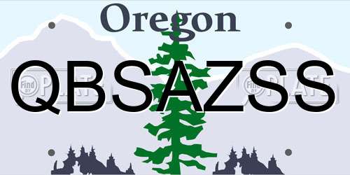 QBSAZSS Oregon License Plate
