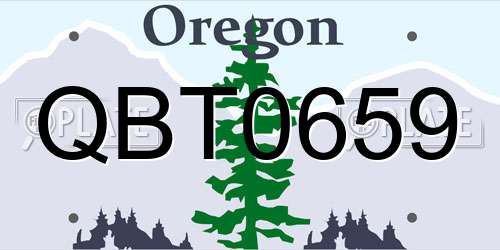QBT0659 Oregon License Plate