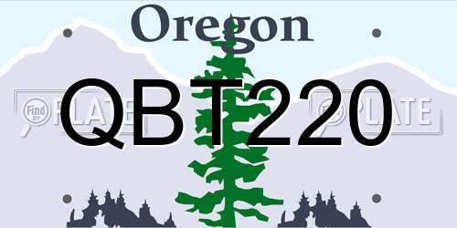 QBT220 Oregon License Plate