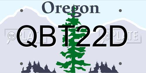 QBT22D Oregon License Plate