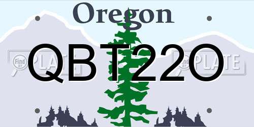 QBT22O Oregon License Plate