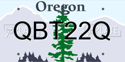 QBT22Q Oregon License Plate