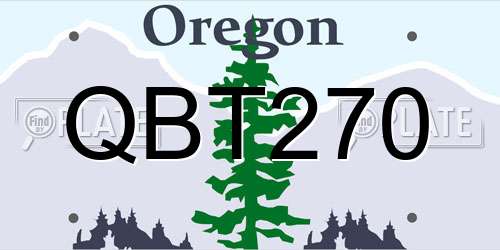 QBT270 Oregon License Plate