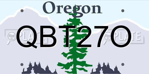 QBT27O Oregon License Plate