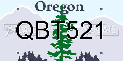 QBT521 Oregon License Plate