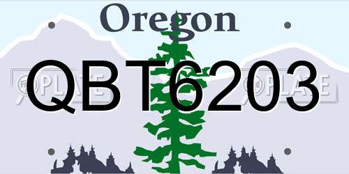 QBT6203 Oregon License Plate