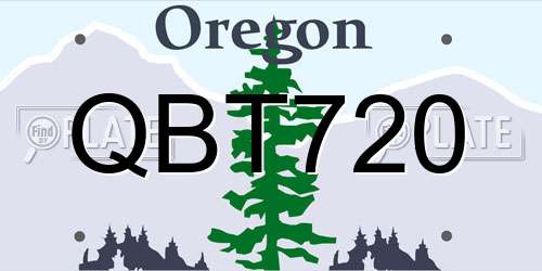 QBT720 Oregon License Plate