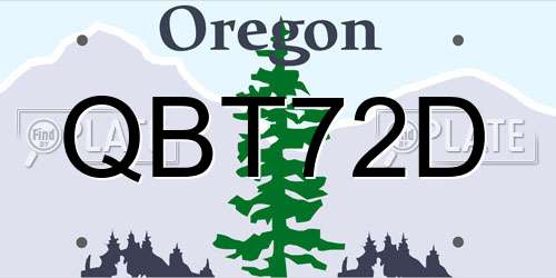 QBT72D Oregon License Plate