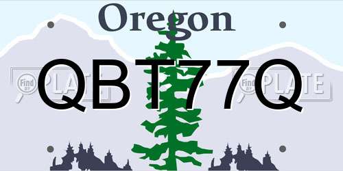 QBT77Q Oregon License Plate