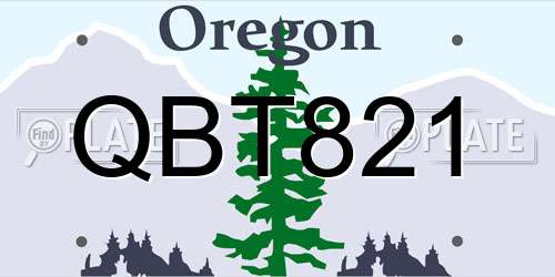 QBT821 Oregon License Plate