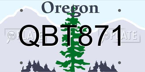 QBT871 Oregon License Plate