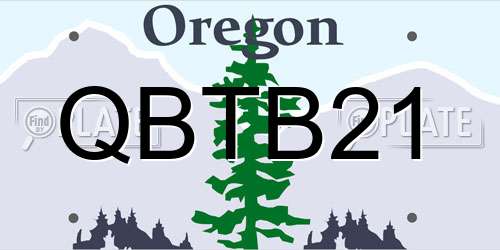 QBTB21 Oregon License Plate
