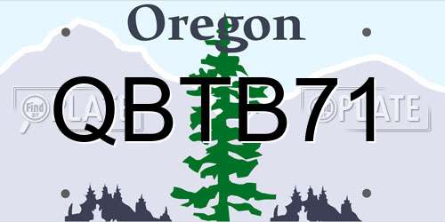 QBTB71 Oregon License Plate
