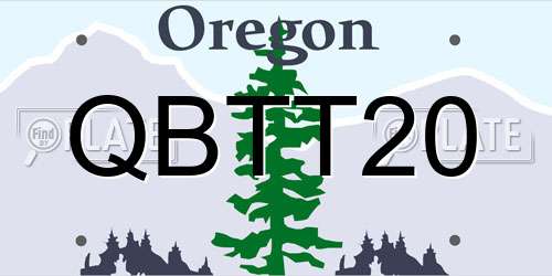 QBTT20 Oregon License Plate