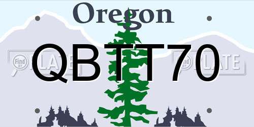 QBTT70 Oregon License Plate
