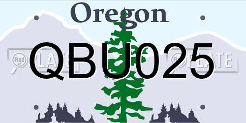 QBU025 Oregon License Plate