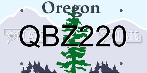 QBZ220 Oregon License Plate