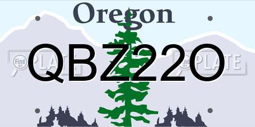 QBZ22O Oregon License Plate