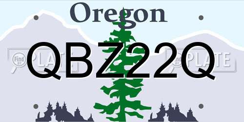 QBZ22Q Oregon License Plate