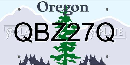 QBZ27Q Oregon License Plate