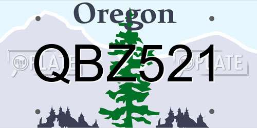 QBZ521 Oregon License Plate