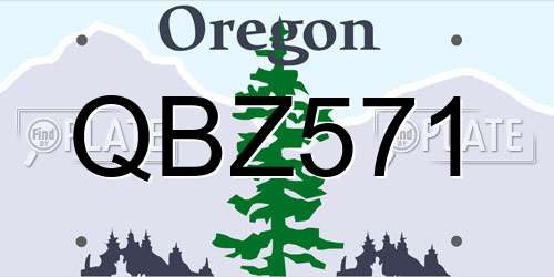 QBZ571 Oregon License Plate