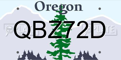 QBZ72D Oregon License Plate