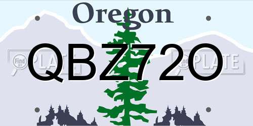 QBZ72O Oregon License Plate