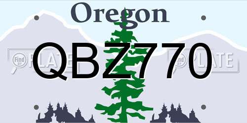 QBZ770 Oregon License Plate