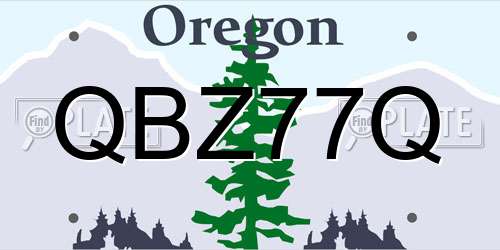 QBZ77Q Oregon License Plate