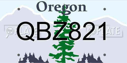 QBZ821 Oregon License Plate