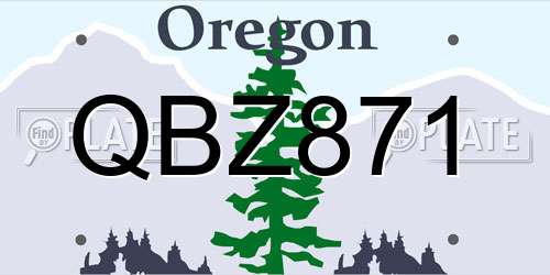 QBZ871 Oregon License Plate