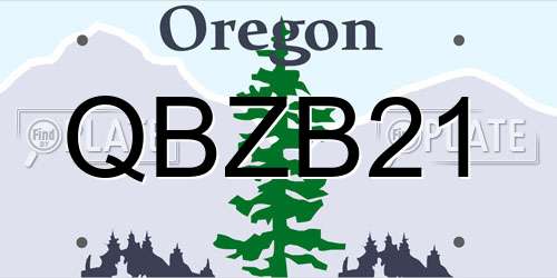 QBZB21 Oregon License Plate