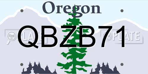 QBZB71 Oregon License Plate