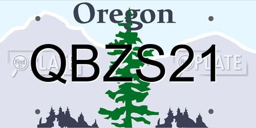 QBZS21 Oregon License Plate