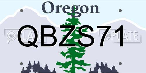 QBZS71 Oregon License Plate