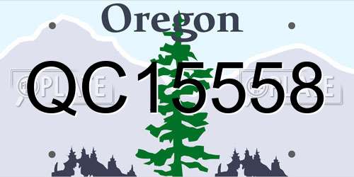 QC15558 Oregon License Plate