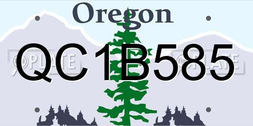 QC1B585 Oregon License Plate