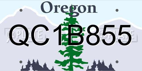 QC1B855 Oregon License Plate