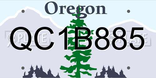 QC1B885 Oregon License Plate