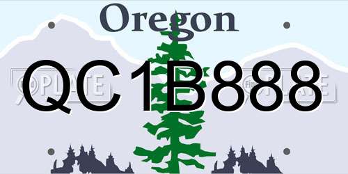 QC1B888 Oregon License Plate