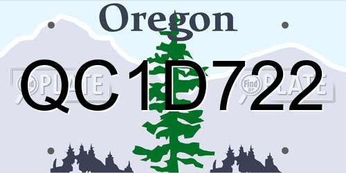 QC1D722 Oregon License Plate