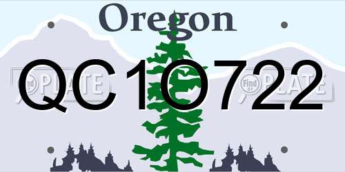 QC1O722 Oregon License Plate
