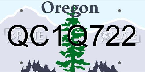 QC1Q722 Oregon License Plate
